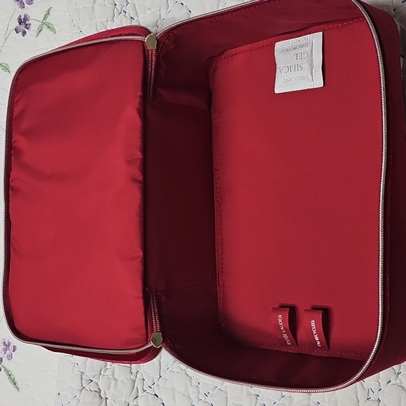 Estee Lauder Red Velvet Cosmetic Bag with Bow - Picture 6 of 8